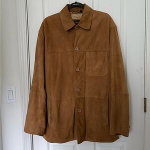 Bachrach Men's Vintage Tan Suede Trench Coat